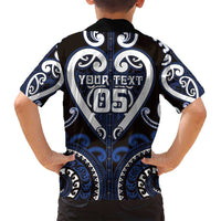 Custom Aotearoa Ngati Tuwharetoa Family Matching Off Shoulder Short Dress and Hawaiian Shirt Maori Tribal Pattern