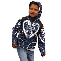 Custom Aotearoa Ngati Tuwharetoa Kid Hoodie Maori Tribal Pattern