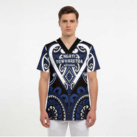 Custom Aotearoa Ngati Tuwharetoa Scrub Top Maori Tribal Pattern - Polynesian Pride