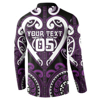 Custom Aotearoa Rangitane Button Sweatshirt Maori Tribal Pattern LT05 - Polynesian Pride