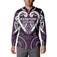 Custom Aotearoa Rangitane Button Sweatshirt Maori Tribal Pattern LT05 - Polynesian Pride