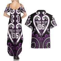 Custom Aotearoa Rangitane Couples Matching Summer Maxi Dress and Hawaiian Shirt Maori Tribal Pattern LT05 - Polynesian Pride