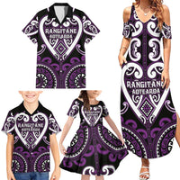 Custom Aotearoa Rangitane Family Matching Summer Maxi Dress and Hawaiian Shirt Maori Tribal Pattern LT05 - Polynesian Pride