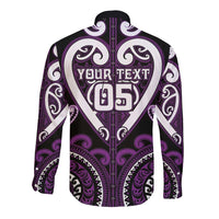 Custom Aotearoa Rangitane Long Sleeve Button Shirt Maori Tribal Pattern LT05 - Polynesian Pride