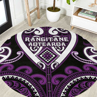 Aotearoa Rangitane Round Carpet Maori Tribal Pattern