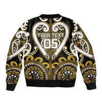 Custom Aotearoa Taranaki Bomber Jacket Maori Tribal Pattern