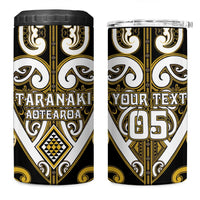 Custom Aotearoa Taranaki 4 in 1 Can Cooler Tumbler Maori Tribal Pattern LT05 One Size: 16 oz Yellow - Polynesian Pride