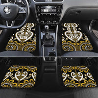 Aotearoa Taranaki Car Mats Maori Tribal Pattern LT05 Set 4pcs Yellow - Polynesian Pride