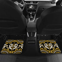 Aotearoa Taranaki Car Mats Maori Tribal Pattern LT05 Set 2pcs - Back Yellow - Polynesian Pride