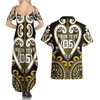Custom Aotearoa Taranaki Couples Matching Summer Maxi Dress and Hawaiian Shirt Maori Tribal Pattern LT05 - Polynesian Pride