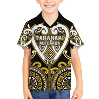 Custom Aotearoa Taranaki Family Matching Puletasi and Hawaiian Shirt Maori Tribal Pattern LT05 Son's Shirt Yellow - Polynesian Pride