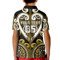 Custom Aotearoa Taranaki Kid Polo Shirt Maori Tribal Pattern