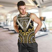 Custom Aotearoa Taranaki Men Tank Top Maori Tribal Pattern LT05 Yellow - Polynesian Pride