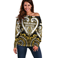 Custom Aotearoa Taranaki Off Shoulder Sweater Maori Tribal Pattern