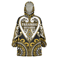 Custom Aotearoa Taranaki Wearable Blanket Hoodie Maori Tribal Pattern LT05 One Size Yellow - Polynesian Pride