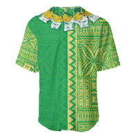 Fiji Lovoni Baseball Jersey Fijian Tapa Salusalu Green Glitter
