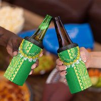 Fiji Lovoni 4 in 1 Can Cooler Tumbler Fijian Tapa Salusalu Green Glitter