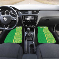 Fiji Lovoni Car Mats Fijian Tapa Salusalu Green Glitter