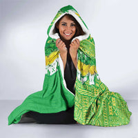 Fiji Lovoni Hooded Blanket Fijian Tapa Salusalu Green Glitter