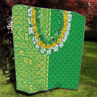 Fiji Lovoni Quilt Fijian Tapa Salusalu Green Glitter