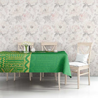 Fiji Lovoni Tablecloth Fijian Tapa Salusalu Green Glitter