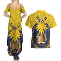 Tokelau Tokehega Day Couples Matching Summer Maxi Dress and Hawaiian Shirt National Badge Special Style - Polynesian Pride