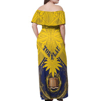Tokelau Tokehega Day Off Shoulder Maxi Dress National Badge Special Style - Polynesian Pride