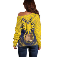 Tokelau Tokehega Day Off Shoulder Sweater National Badge Special Style - Polynesian Pride