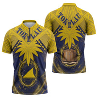 Tokelau Tokehega Day Zipper Polo Shirt National Badge Special Style LT05 - Polynesian Pride
