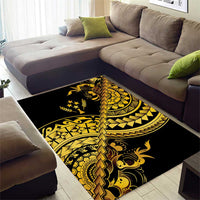 Kosrae Liberation Day Area Rug Polynesian Floral Tattoo - Polynesian Pride