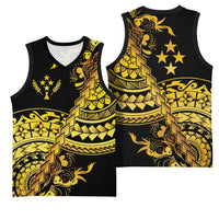 Kosrae Liberation Day Basketball Jersey Polynesian Floral Tattoo - Polynesian Pride