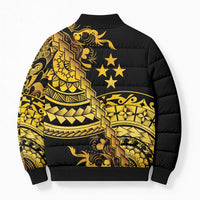 Kosrae Liberation Day Bomber Puffer Jacket Polynesian Floral Tattoo - Polynesian Pride