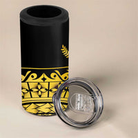 Kosrae Liberation Day 4 in 1 Can Cooler Tumbler Polynesian Floral Tattoo - Polynesian Pride