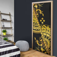 Kosrae Liberation Day Door Cover Polynesian Floral Tattoo - Polynesian Pride