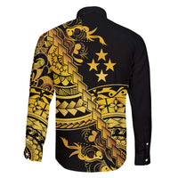 Kosrae Liberation Day Family Matching Mermaid Dress and Hawaiian Shirt Polynesian Floral Tattoo - Polynesian Pride