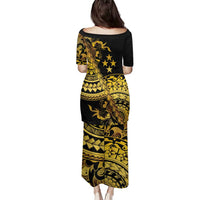 Kosrae Liberation Day Family Matching Puletasi and Hawaiian Shirt Polynesian Floral Tattoo - Polynesian Pride