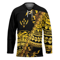 Kosrae Liberation Day Hockey Jersey Polynesian Floral Tattoo LT05 Unisex Gold - Polynesian Pride