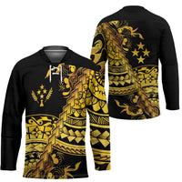 Kosrae Liberation Day Hockey Jersey Polynesian Floral Tattoo LT05 - Polynesian Pride
