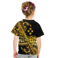 Kosrae Liberation Day Kid T Shirt Polynesian Floral Tattoo - Polynesian Pride