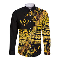 Kosrae Liberation Day Long Sleeve Button Shirt Polynesian Floral Tattoo - Polynesian Pride