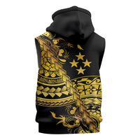 Kosrae Liberation Day Sleeveless Zip Hoodie Polynesian Floral Tattoo LT05 - Polynesian Pride