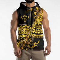 Kosrae Liberation Day Sleeveless Zip Hoodie Polynesian Floral Tattoo - Polynesian Pride