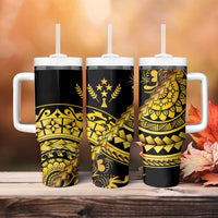 Kosrae Liberation Day Tumbler With Handle Polynesian Floral Tattoo - Polynesian Pride