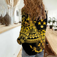 Kosrae Liberation Day Women Casual Shirt Polynesian Floral Tattoo - Polynesian Pride