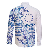 Pohnpei Liberation Day Family Matching Off Shoulder Maxi Dress and Hawaiian Shirt Polynesian Floral Tattoo - Polynesian Pride