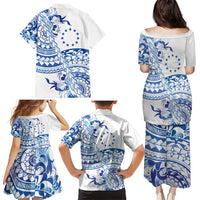 Pohnpei Liberation Day Family Matching Puletasi and Hawaiian Shirt Polynesian Floral Tattoo - Polynesian Pride