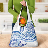 Pohnpei Liberation Day Grocery Bag Polynesian Floral Tattoo - Polynesian Pride