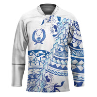 Pohnpei Liberation Day Hockey Jersey Polynesian Floral Tattoo LT05 Unisex White - Polynesian Pride