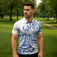Pohnpei Liberation Day Zipper Polo Shirt Polynesian Floral Tattoo LT05 - Polynesian Pride