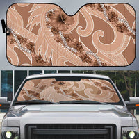 Hawaii Brown Hibiscus Pikake Lei Auto Sun Shade - Polynesian Pride